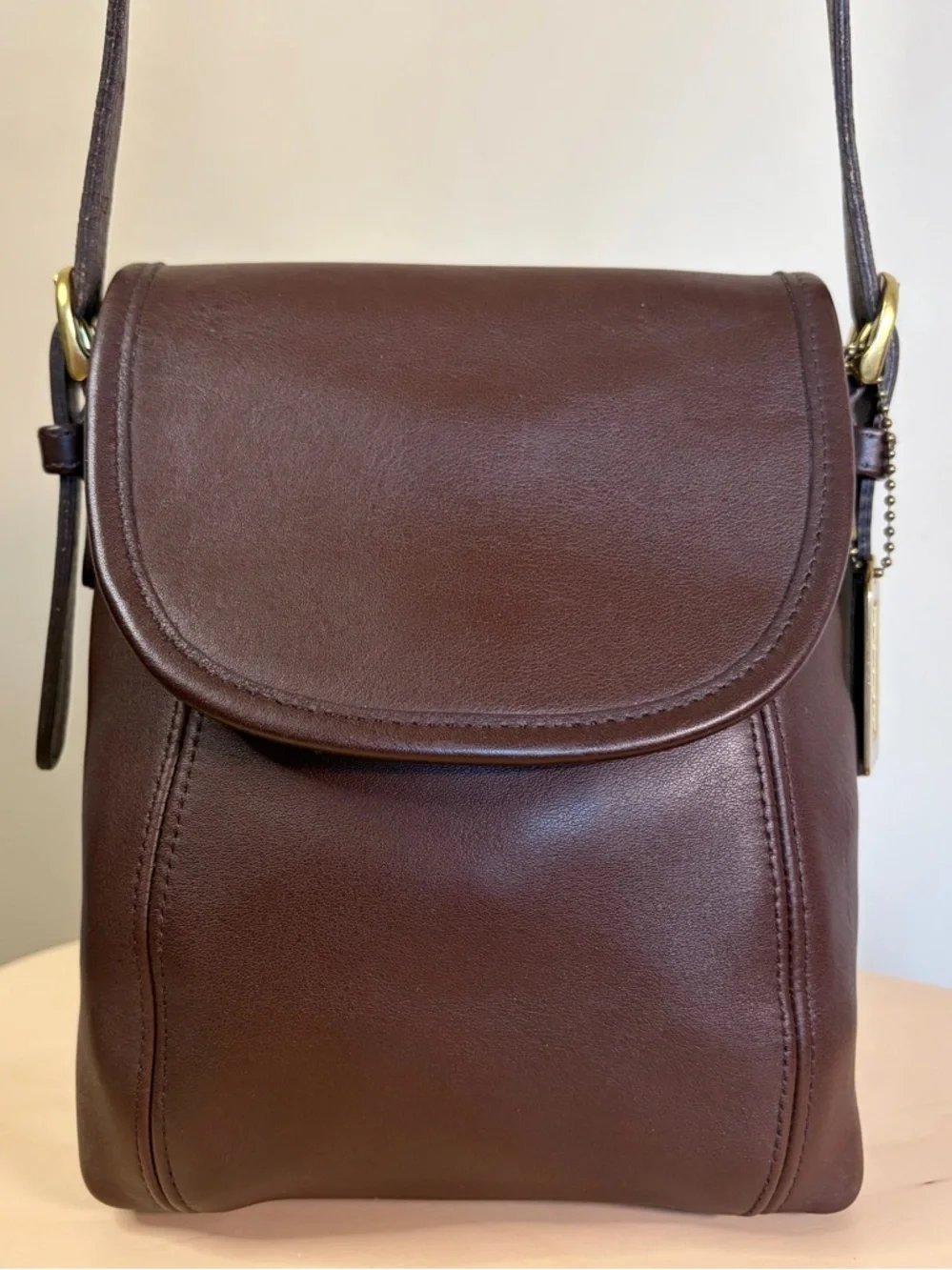 Vintage COACH SoHo Small Satchel Flap Mahogany Brown Leather Crossbody 4108 EUC - Picture 4 of 17